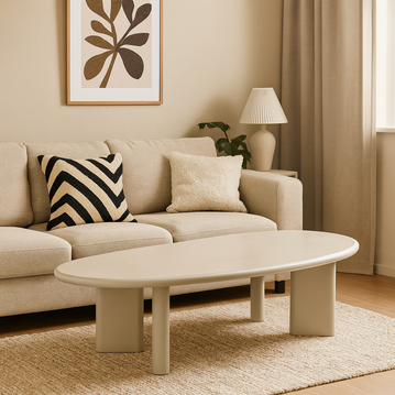 Salontafel Savannah Microcement Organisch 120 cm Beige Mahom