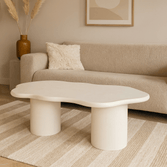 Witte salontafel met brede tafelpoten