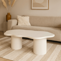 Salontafel Savannah Microcement 120 cm Wit Mahom