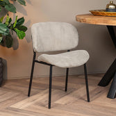 Eetkamerstoel Beige met zwart onderstel  
