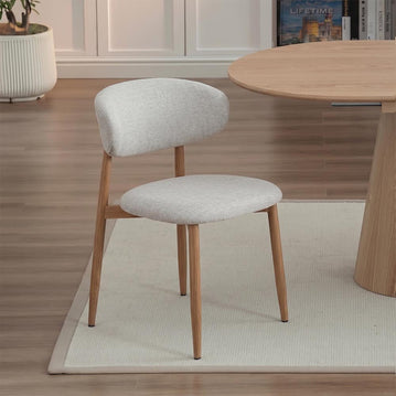 Eikenhouten eetkamerstoel Japandi beige