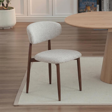 Walnoot eetkamerstoel Japandi beige