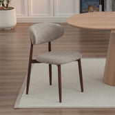 Walnoot eetkamerstoel Japandi taupe