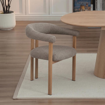 Mangohouten eetkamerstoel Ariane taupe