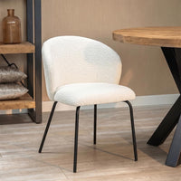 Eetkamerstoel Tulle Wit met zwart onderstel Mahom