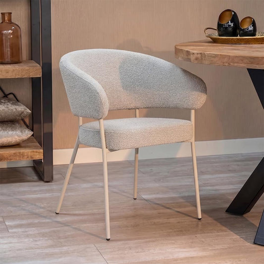 Eetkamerstoel Japandi Brest Lichtgrijs met beige onderstel Mahom