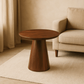 Mangohouten salontafel donkerbruin rond 60cm