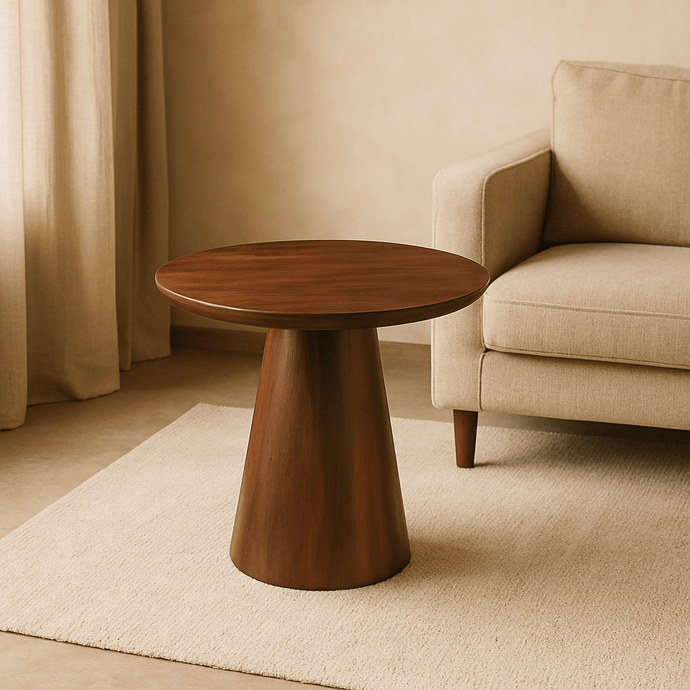 Mangohouten salontafel Nova donkerbruin rond 60 cm Mahom