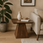 Mangohouten salontafel donkerbruin vierkant 60x60cm