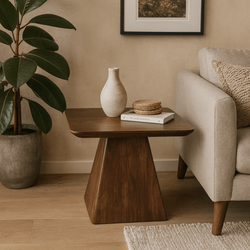 Mangohouten salontafel donkerbruin vierkant 60x60cm