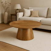 Mangohouten salontafel rond 80cm
