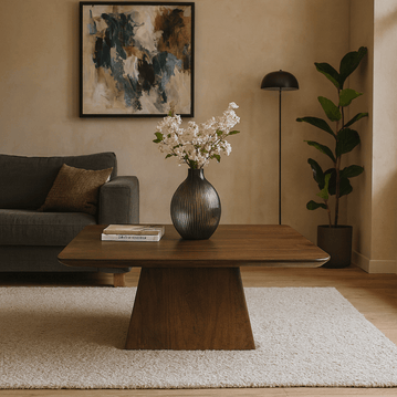 Mangohouten salontafel donkerbruin vierkant 80x80cm