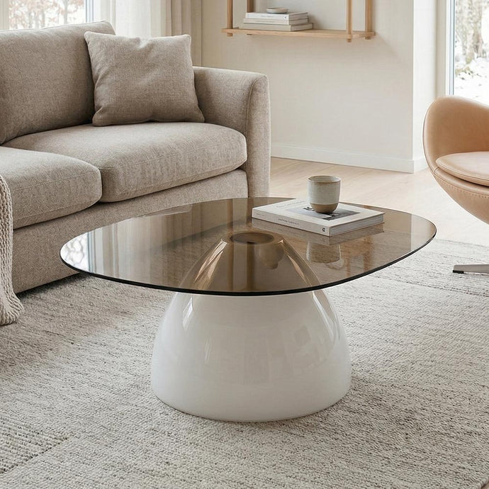 Salontafel Paula 87 cm Glazen blad Mahom