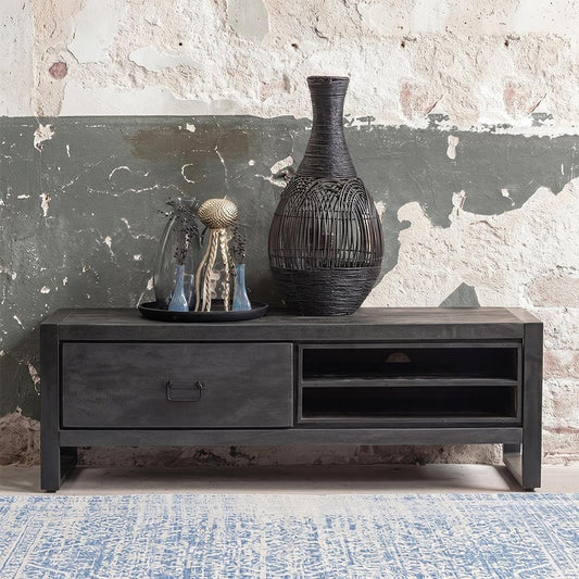 Mangohouten TV meubel Stockton Black 130 cm Mahom
