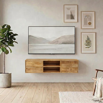 Mangohouten tv meubel zwevend bruin 150cm