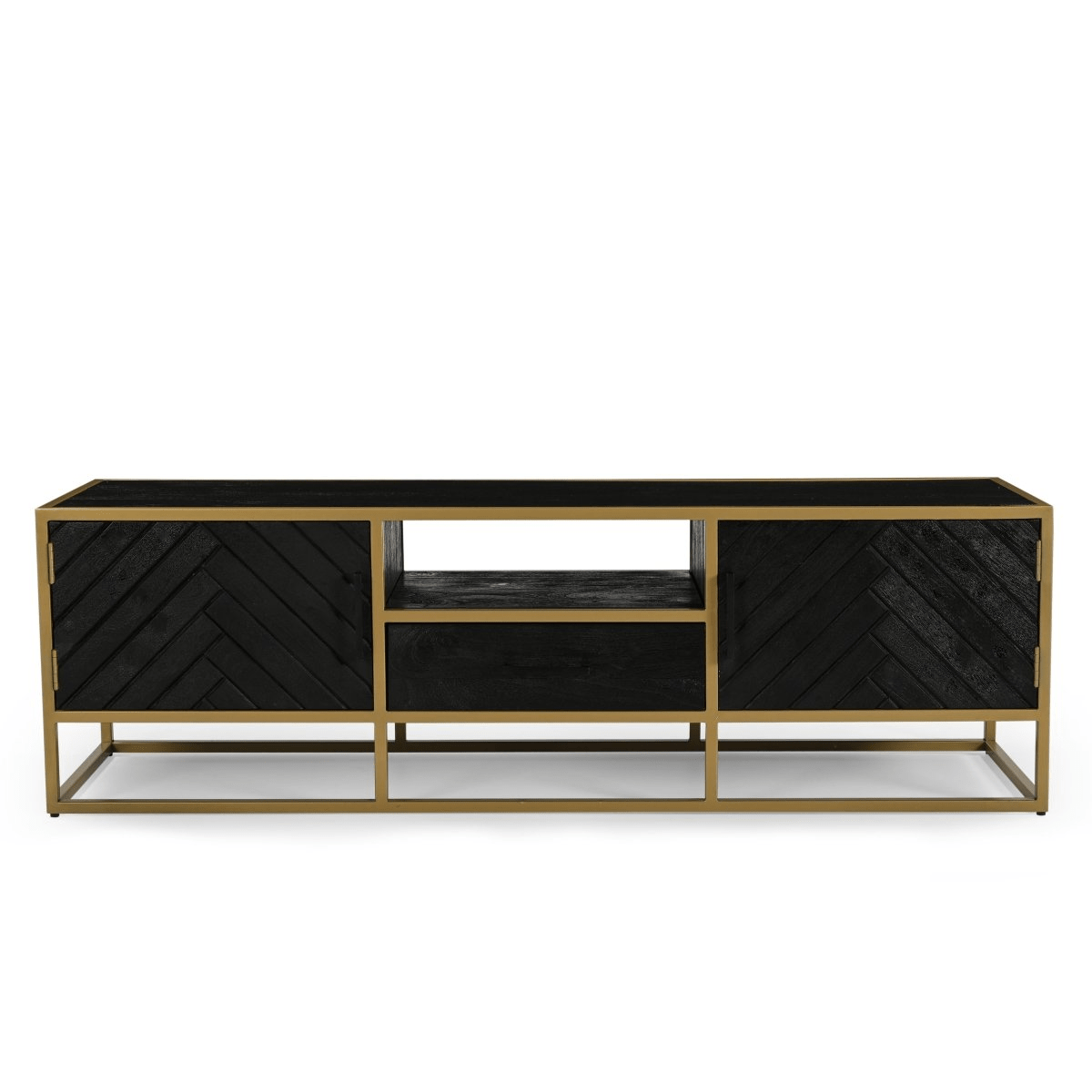 Mangohouten TV Meubel Napels 165 cm Goud Mahom