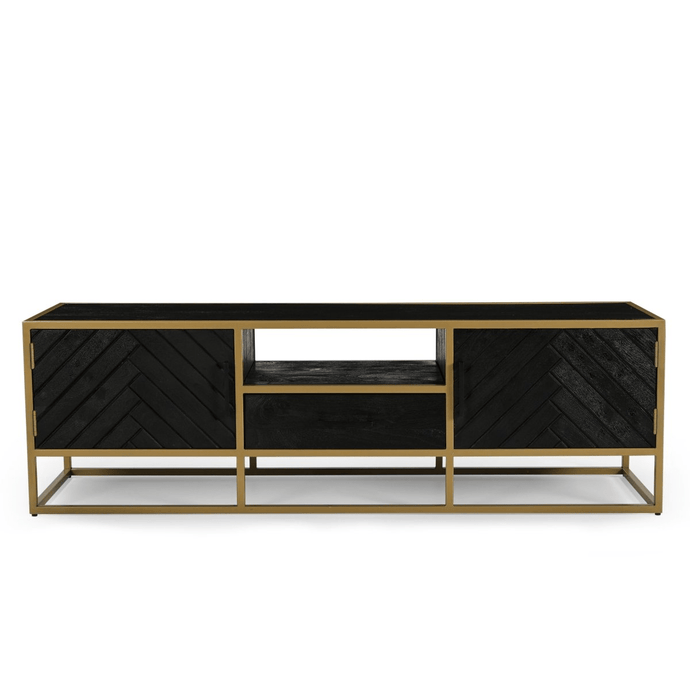 Mangohouten TV Meubel Napels 165 cm Goud Mahom