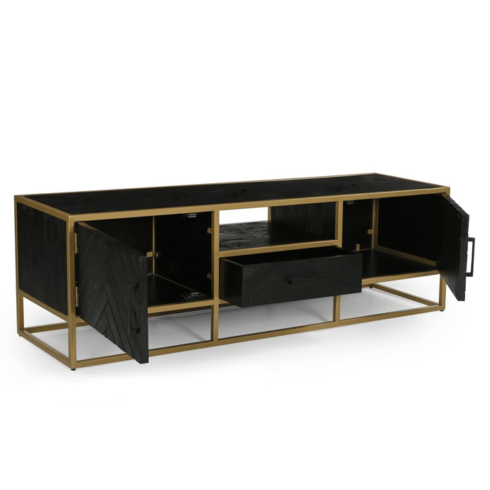 Mangohouten TV Meubel Napels 165 cm Goud Mahom