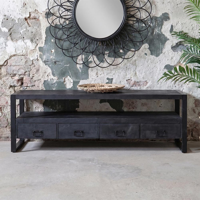 Mangohouten TV Meubel Britt Black 180 cm Mahom