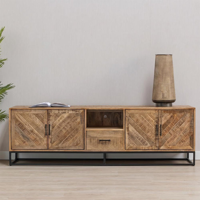 Mangohouten TV Meubel Reno 200 cm met 1 lade Mahom