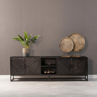 Mangohouten TV Meubel Reno Black 200 cm Mahom
