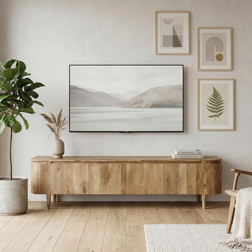 Mangohouten tv meubel lichtbruin