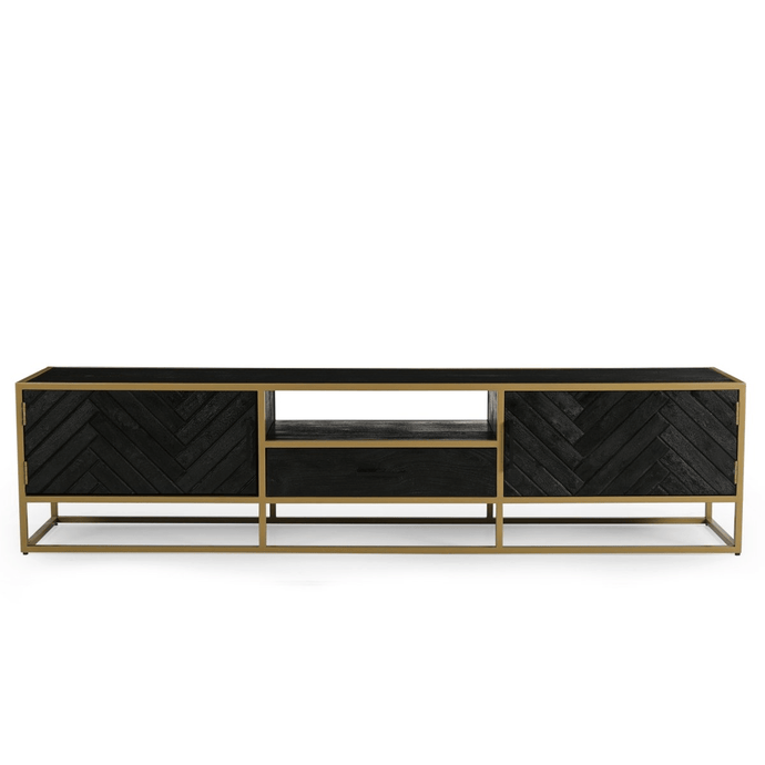 Mangohouten TV Meubel Napels 210 cm Goud Mahom
