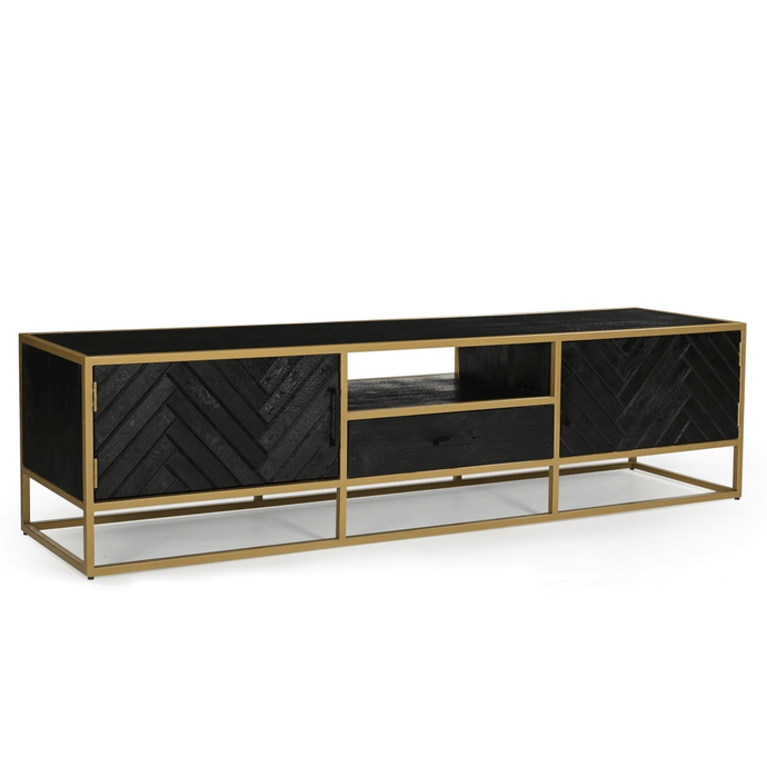 Mangohouten TV Meubel Napels 210 cm Goud Mahom