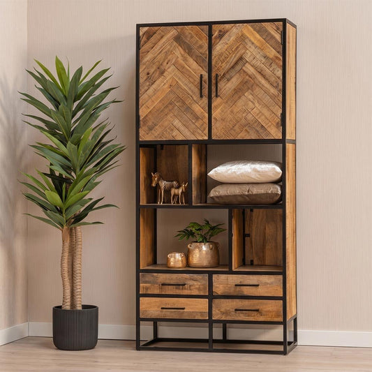 Mangohouten Vakkenkast Toronto 90 cm Mahom