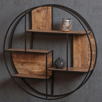 Mangohouten Wandrek Rond 80 cm