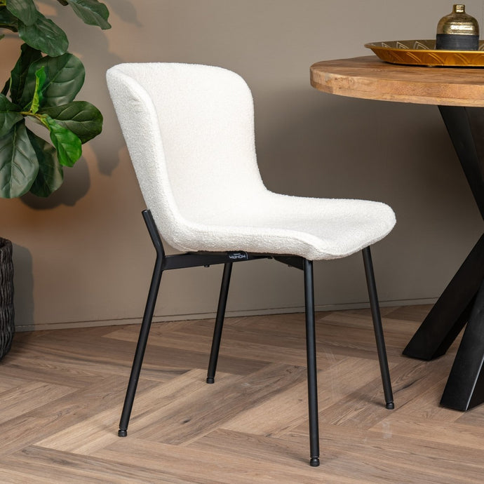 ShiShi Eetstoel met poten, ijzer, keukenstoelen met hoge rugleuning, 53 cm, stoelen voor eetkamer, modern, 6 stuks, zwart en wit ShiShi Eetstoel met poten, ijzer, keukenstoelen met hoge rugleuning, 53 cm, stoelen voor eetkamer, modern, 6 stuks, zwart en wit