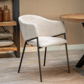 Eetkamerstoel Beige met zwart onderstel