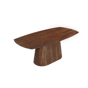 Mangohouten eettafel donkerbruin deens ovaal 160x90cm