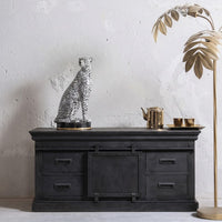 Mangohouten TV Meubel Portland Black 120 cm Mahom