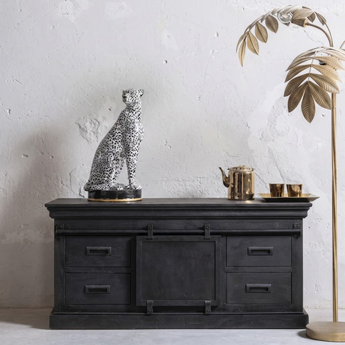 Mangohouten TV Meubel Portland Black 120 cm Mahom