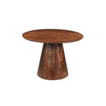 Mangohouten eettafel donkerbruin rond 110cm