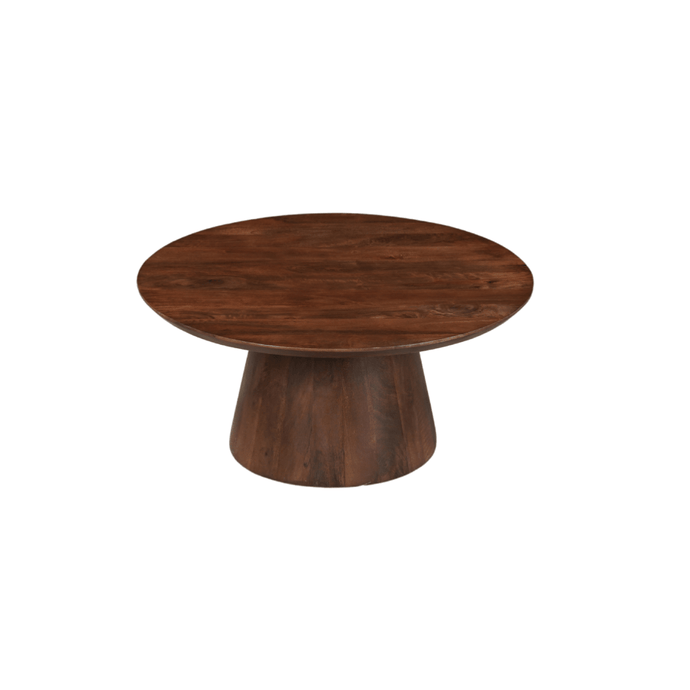 Mangohouten salontafel Nova donkerbruin rond 80 cm Mahom