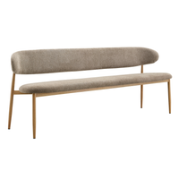Eetkamerbank Japandi Kio 200 cm Taupe met eik onderstel Mahom