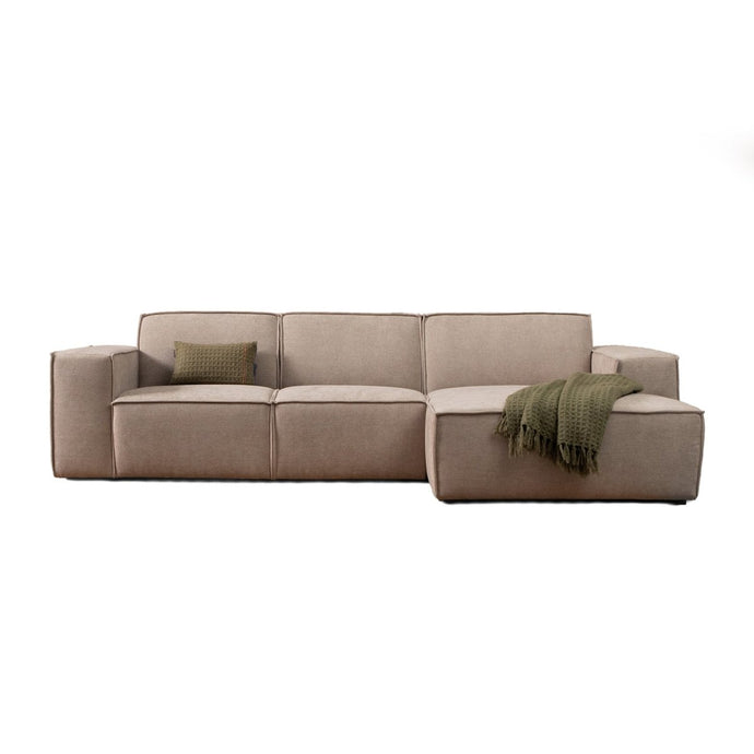 Bank Play 3-Zits Rechts Beige Linnen Look Pepp