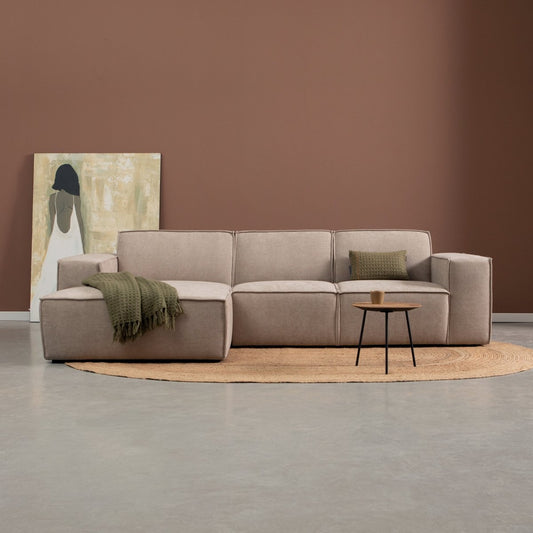 Bank Play 3-Zits Links Beige Linnen Look Pepp