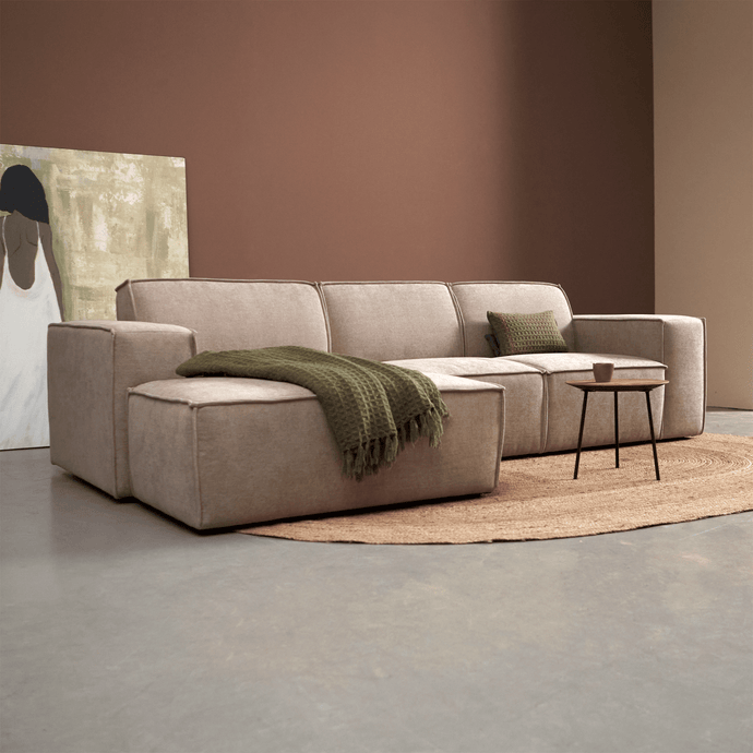 Bank Play 3-Zits Links Beige Linnen Look Pepp