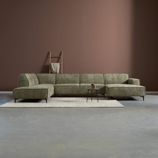 Hoekbank River 5-zits U-opstelling Rechts Groen PEPP