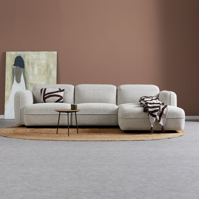 Bank Drop 3-Zits Chaise Rechts Grijs Pepp