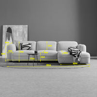 Bank Drop 3-Zits Chaise Rechts Grijs Pepp