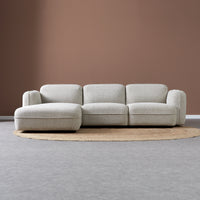 Bank Drop 3-Zits Chaise Links Grijs Pepp