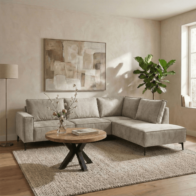 Hoekbank Valencia 4-zits Rechts Grijs Mahom