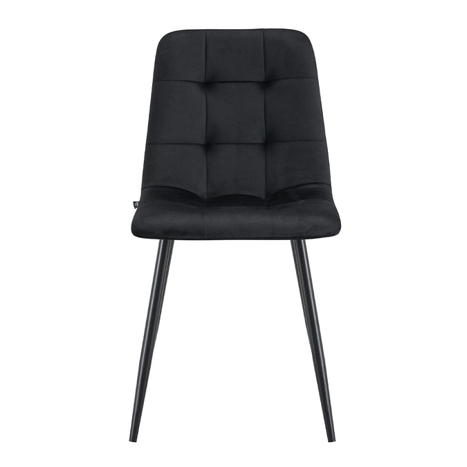 Zwarte eetkamerstoel met zwarte poten
