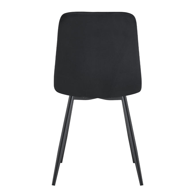 Achterkant zwarte eetkamerstoel