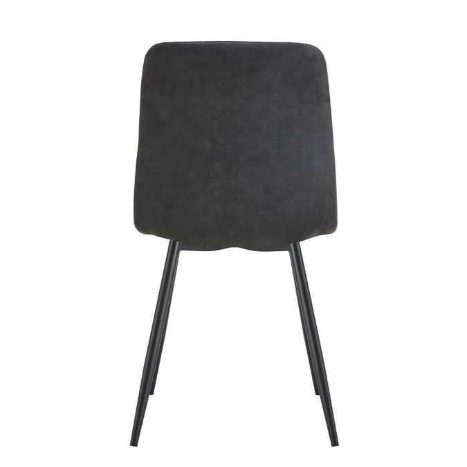 Eetkamerstoel van antraciet grijze stof met zwart onderstel Nox
