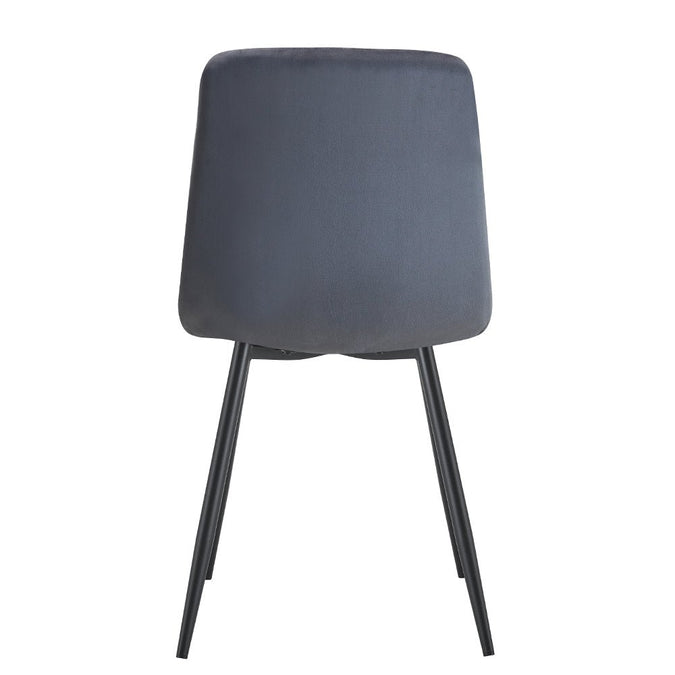 Eetkamerstoel met donker grijze stof met zwart onderstel Nox